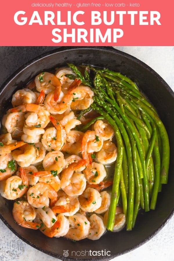 garlic butter shrimp with asparagus