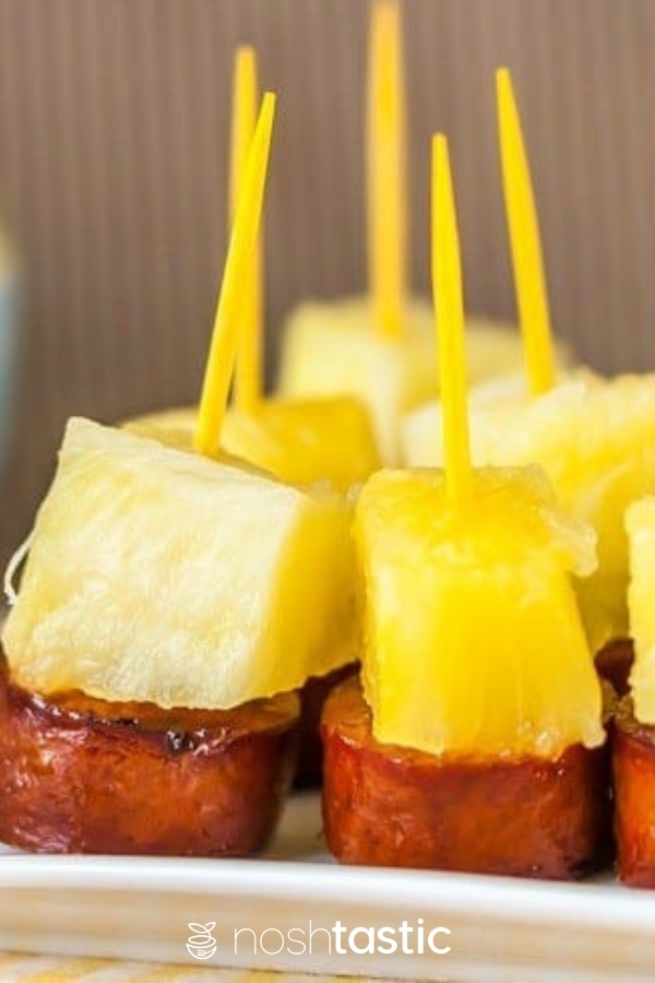 Quick Sausage and Pineapple Appetizer Bites!