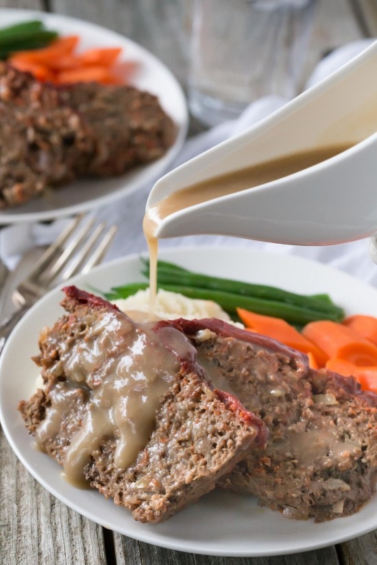 BEST Paleo Meatloaf with Gravy! {whole30 compliant too!}