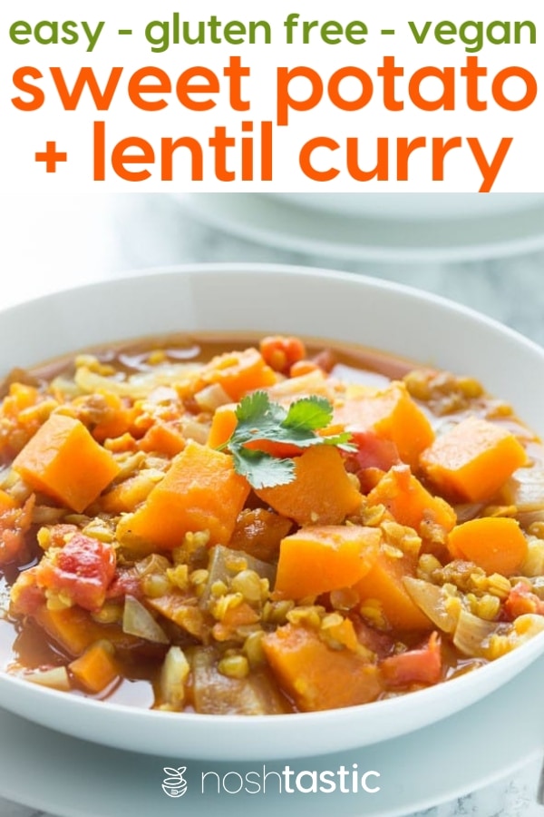 Easy Sweet Potato and Lentil Curry - Noshtastic