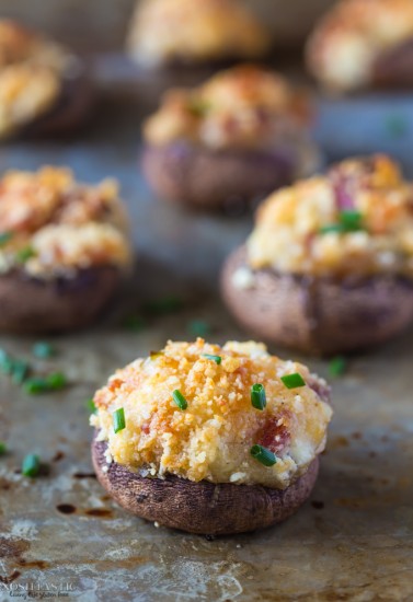 Gluten Free Stuffed Mushrooms with Bacon and Cheese