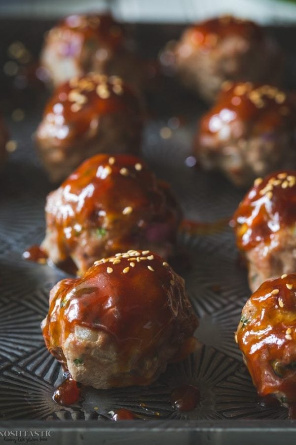 Gluten Free Turkey Meatballs with Asian Style Sauce {Paleo Option ...