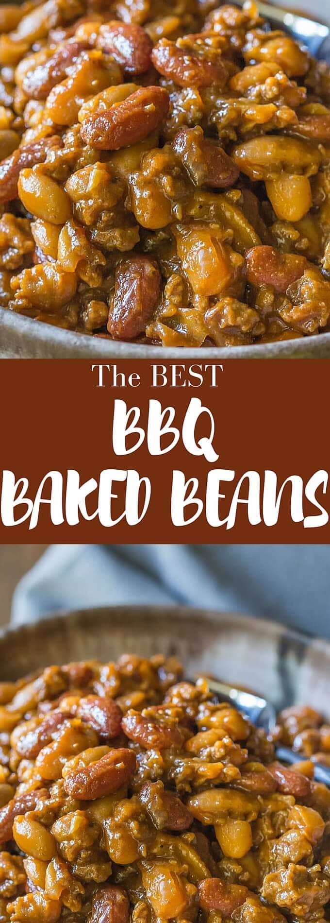 Best BBQ Baked Beans with Beef {Cowboy Beans} - Noshtastic