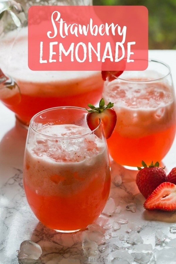 5 Minute Homemade Strawberry Lemonade - Noshtastic