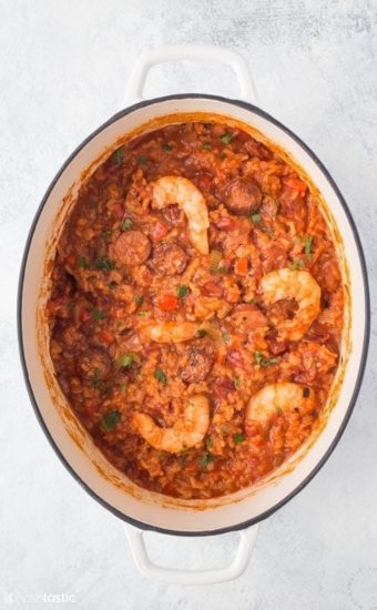 Quick Creole Jambalaya Recipe with Andouille Sausage & Shrimp {gluten free}