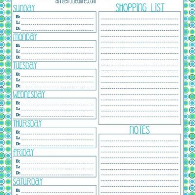 FREE Printable Meal Planner and Grocery Lists