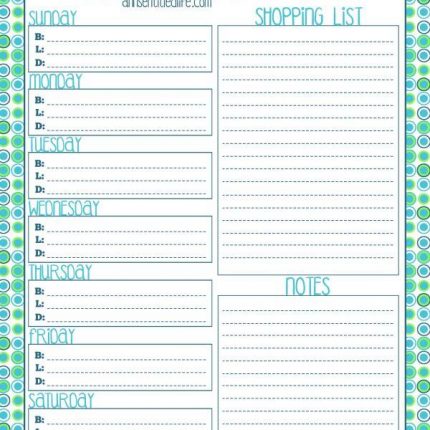 FREE Printable Meal Planner and Grocery Lists