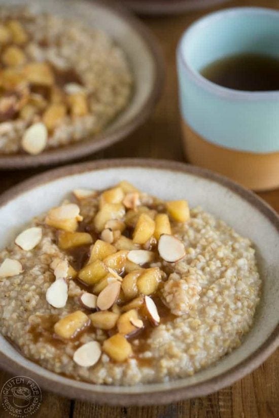 Pressure Cooker Steel Cut Oats with Apple Pie Topping - (Instant Pot)