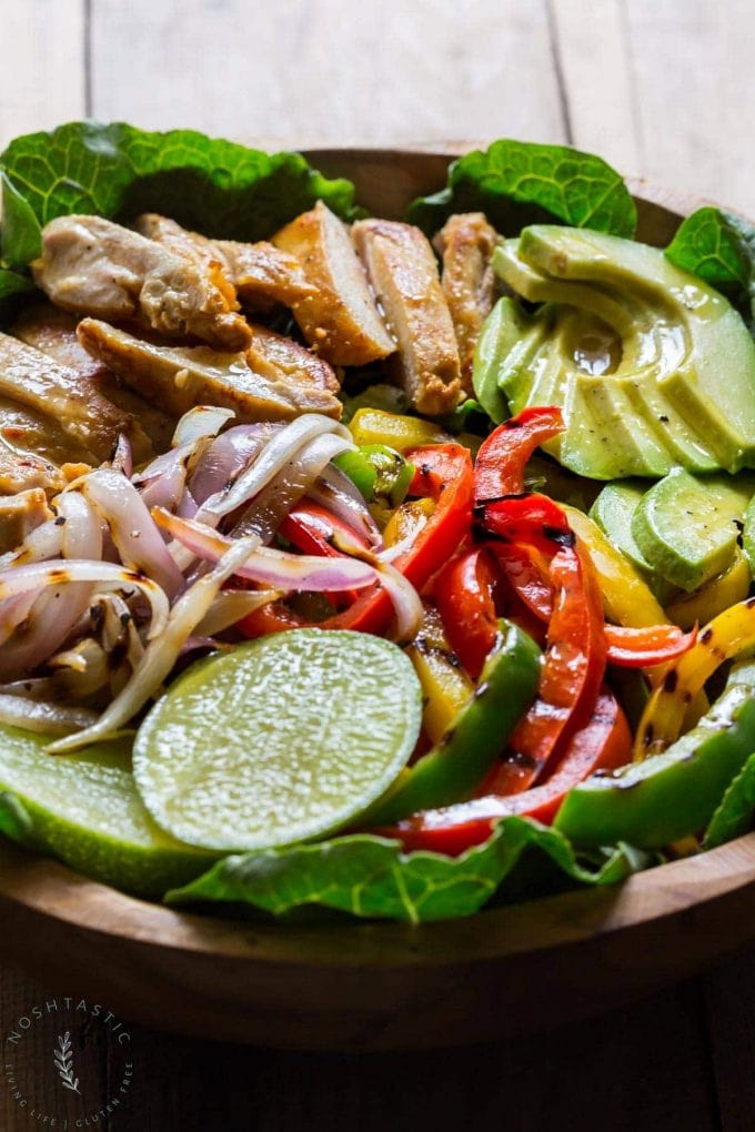 Chicken Fajita Salad with Honey Lime Dressing
