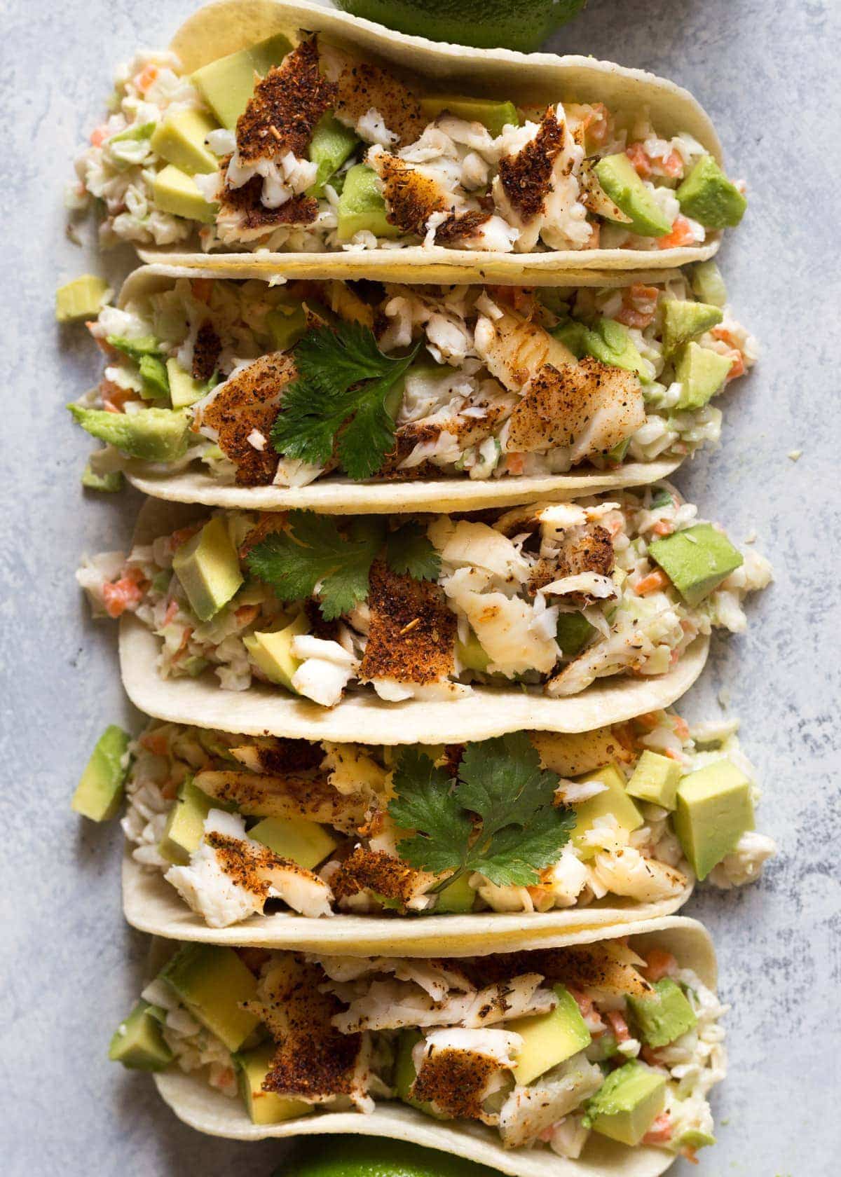Easy Fish Tacos with Cabbage Coleslaw