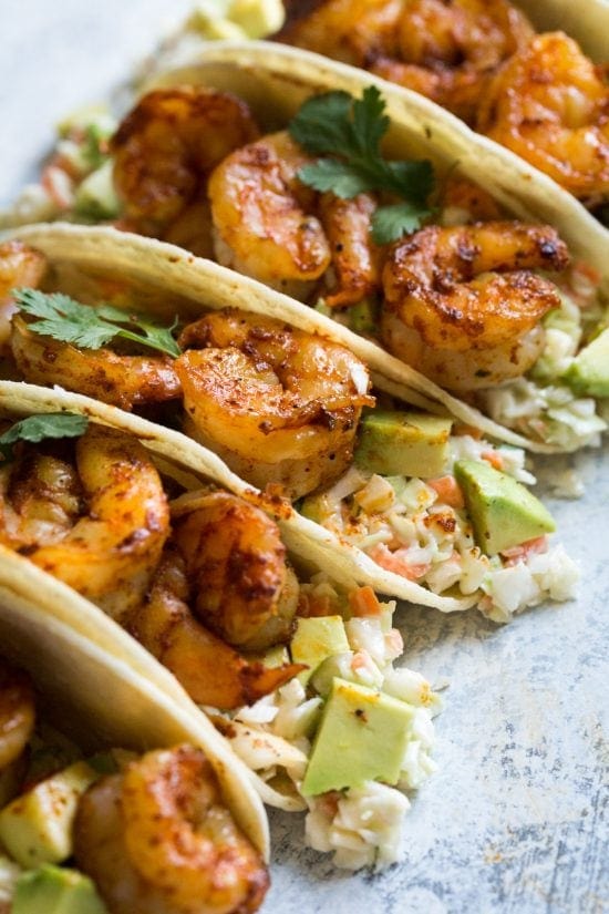 Shrimp Tacos - Noshtastic