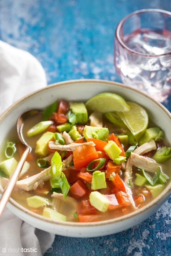 Chicken Avocado Soup with Lime (low carb, keto)