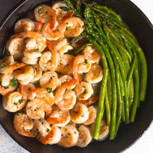 Garlic Butter Shrimp With Asparagus Low Carb Keto Healthy