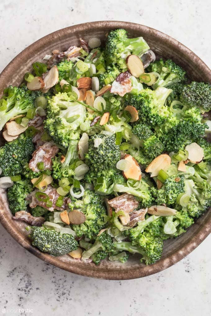 Easy Keto Broccoli Salad - (low carb, paleo, w30) Noshtastic