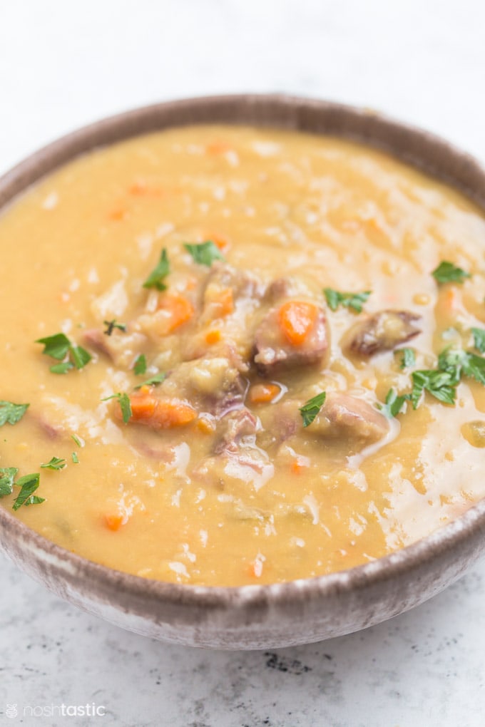 Instant Pot Split Pea Soup - Noshtastic