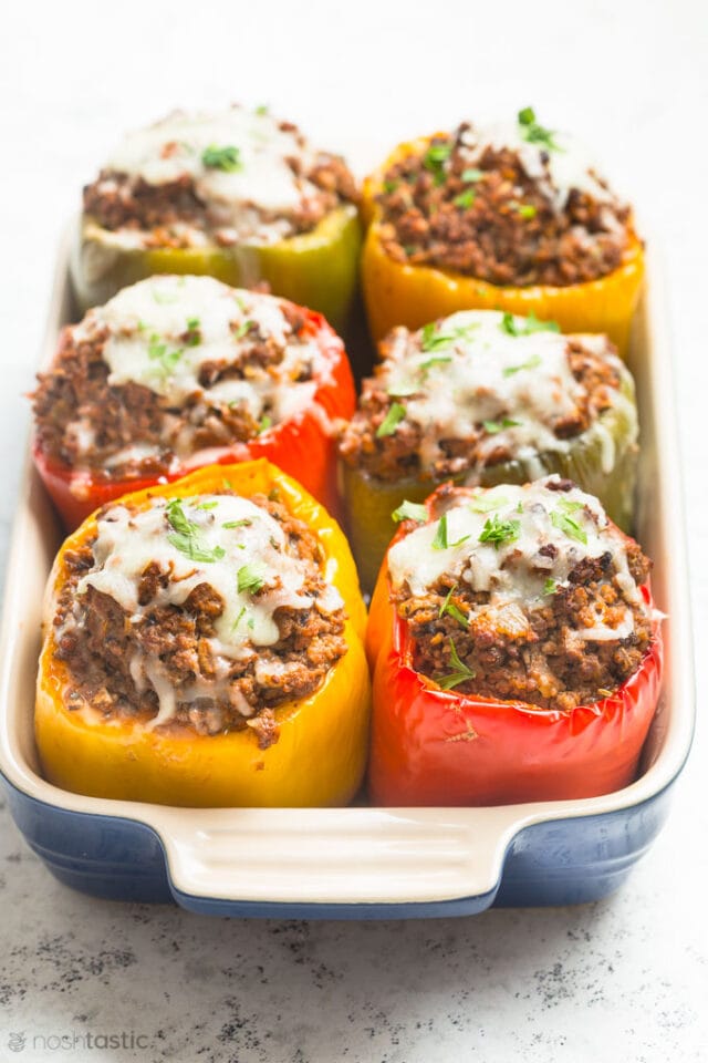 Keto Stuffed Peppers (low Carb, Gluten Free) - Noshtastic