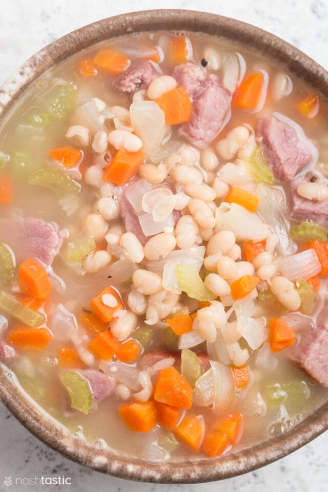 Instant Pot Ham and Bean Soup - Noshtastic