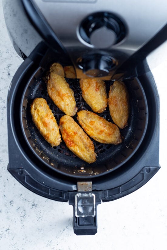 BEST Air Fryer Wings with Buffalo Style Sauce and Blue Cheese Dip